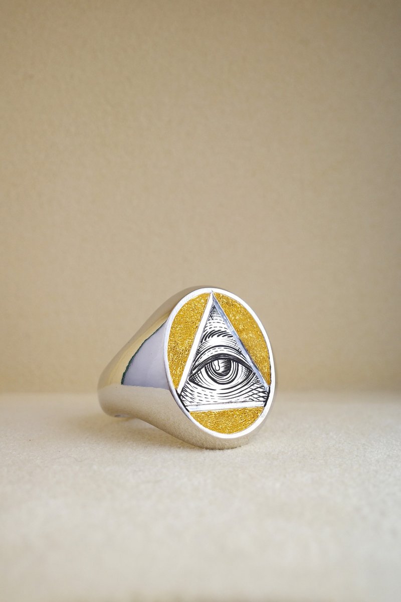 全视之眼 图章戒指 - 戒指 - 贵金属 