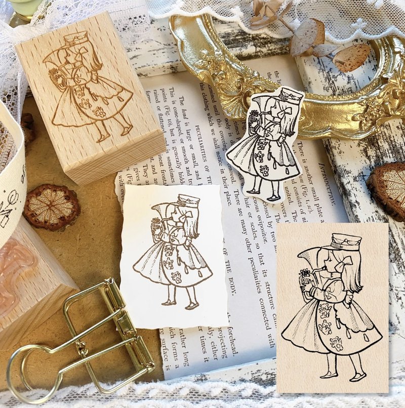 吹號 (遊樂園) 木質手帳印章 - 印章/印台 - 其他材质 卡其色