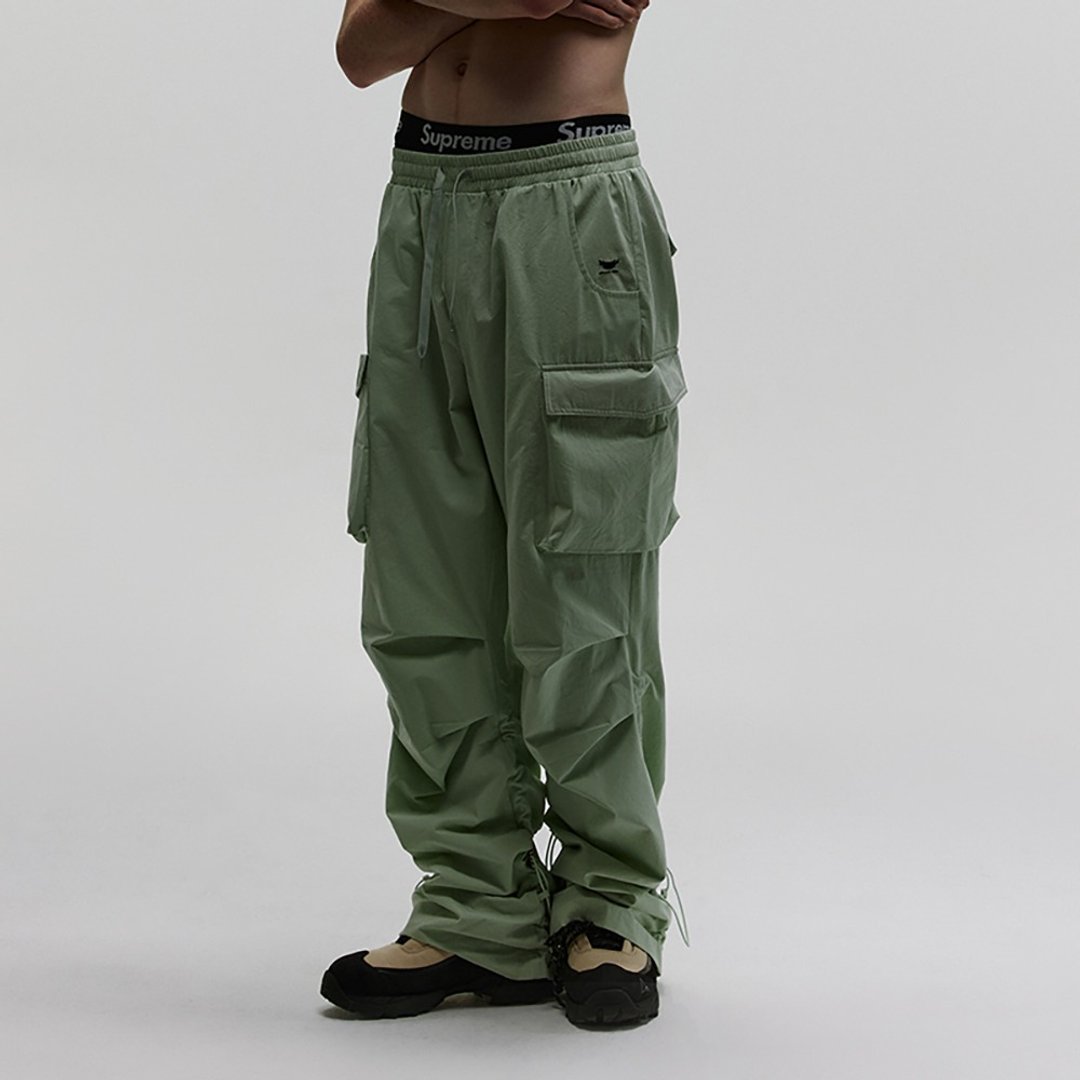 MOKACME 23FW 秋冬clean fit伞兵裤多袋工装裤 - 男士长裤 - 棉 绿色