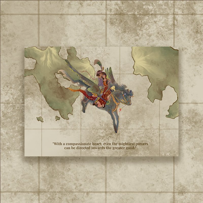 黑檀木骏马明信片 - 卡片/明信片 - 纸 卡其色