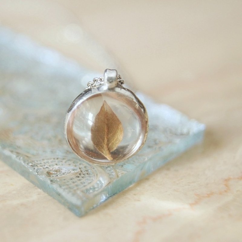 露珠项链-叶芽 - 项链 - 玻璃 透明