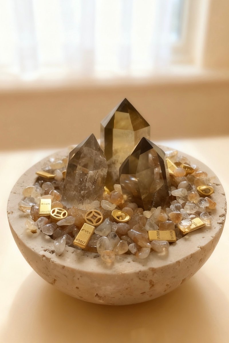 黄水晶财富聚宝盆 - 摆饰 - 水晶 黄色