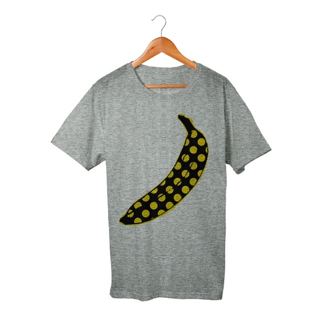 Dot Banana T-shirt - 中性连帽卫衣/T 恤 - 棉 灰色
