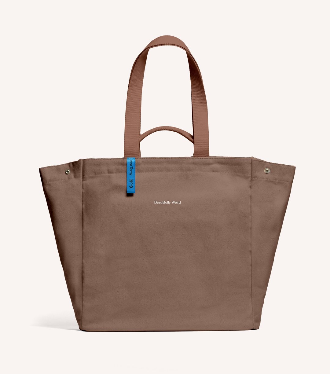 【定制化礼物】16 盎司咖啡色 Library Tote 重磅帆布托特书袋 - 手提包/手提袋 - 棉 