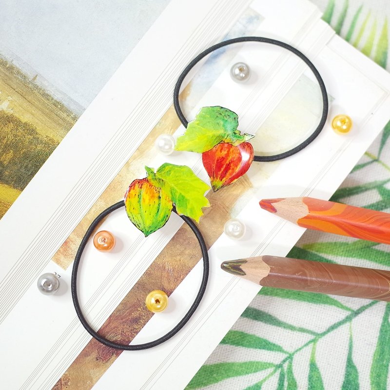 酸浆 发圈 - 发饰 - 防水材质 橘色