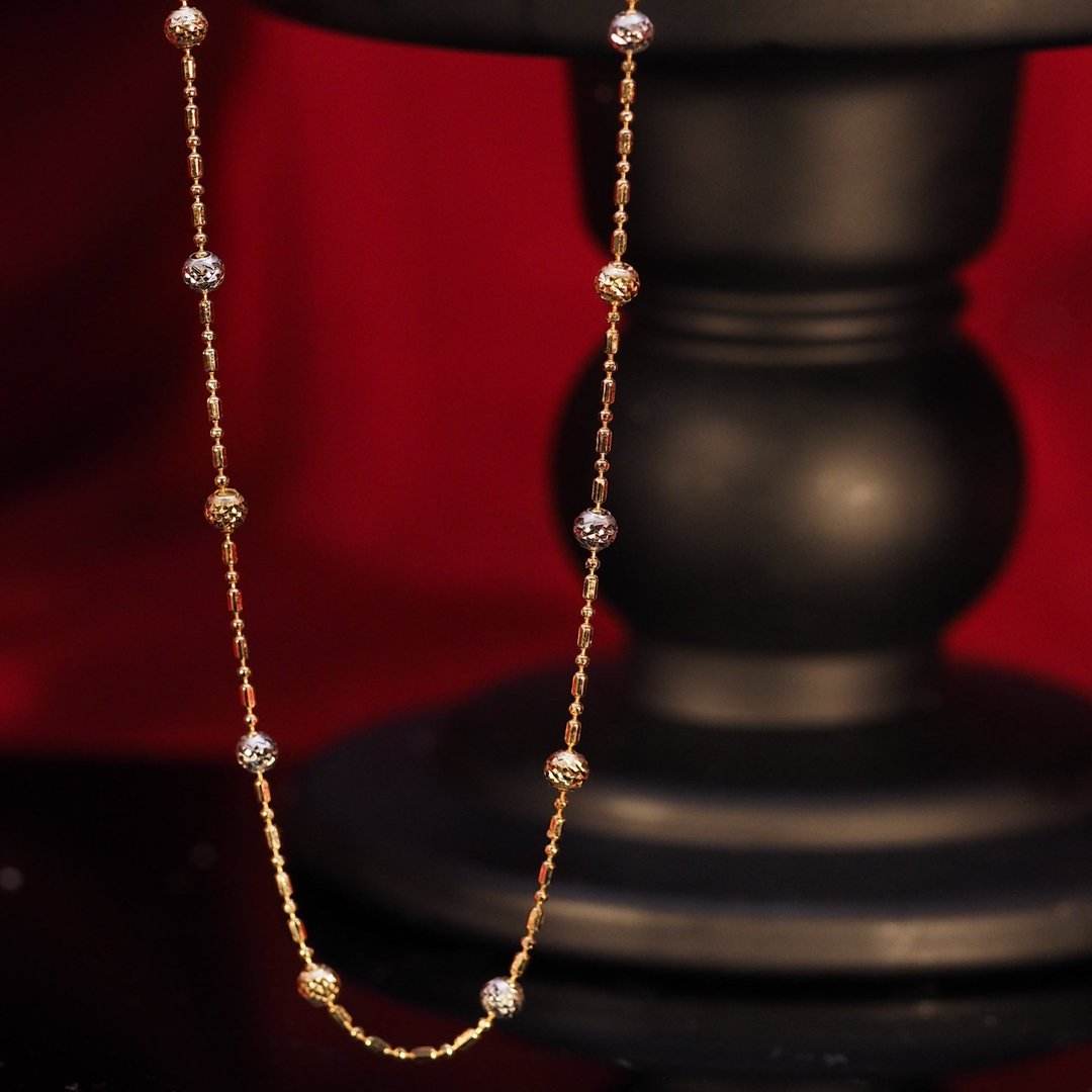 18K金金属球项链  18K Gold The Metallic Ball Necklace - 项链 - 贵金属 