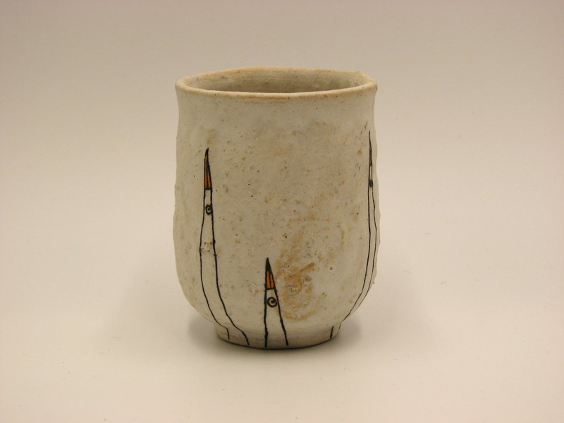 bird teacup - 其他杯子 - 陶 白色