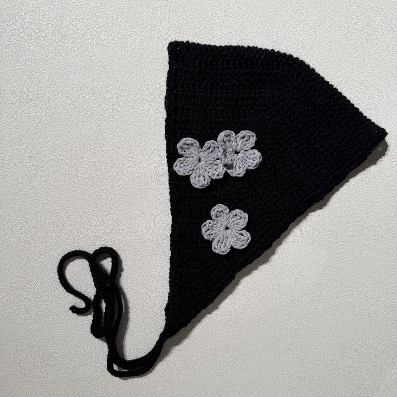 fufugarden-手作bonnet小帽子-進口羊駝羊毛 - 帽子 - 羊毛 黑色