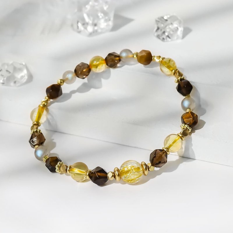 生生不息(女) | a99钛晶黄虎眼茶晶黄水晶手链 - 手链/手环 - 宝石 黄色