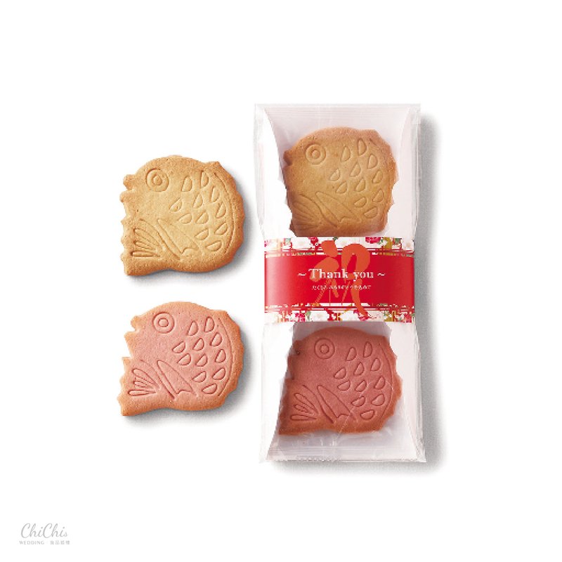 2025婚礼推荐鲷鱼形红白饼干(2入)Medetai cookie /最低起订量为 - 零食/点心 - 塑料 多色