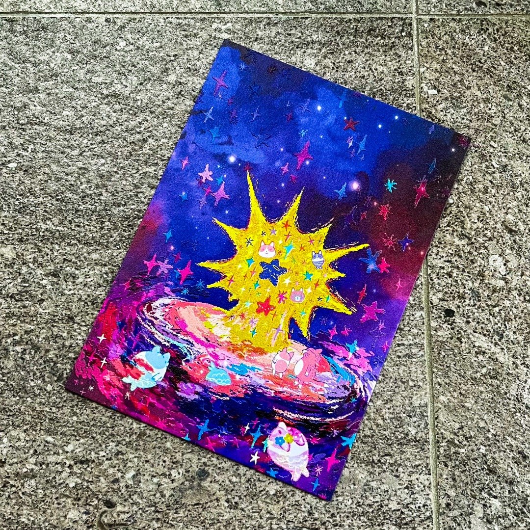 12:00+系列 恐惧 立体浮雕插画明信片 - 卡片/明信片 - 纸 蓝色