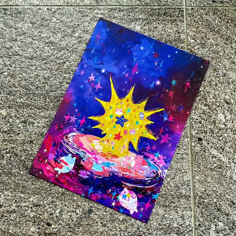 12:00+系列 恐惧 立体浮雕插画明信片 - 卡片/明信片 - 纸 蓝色