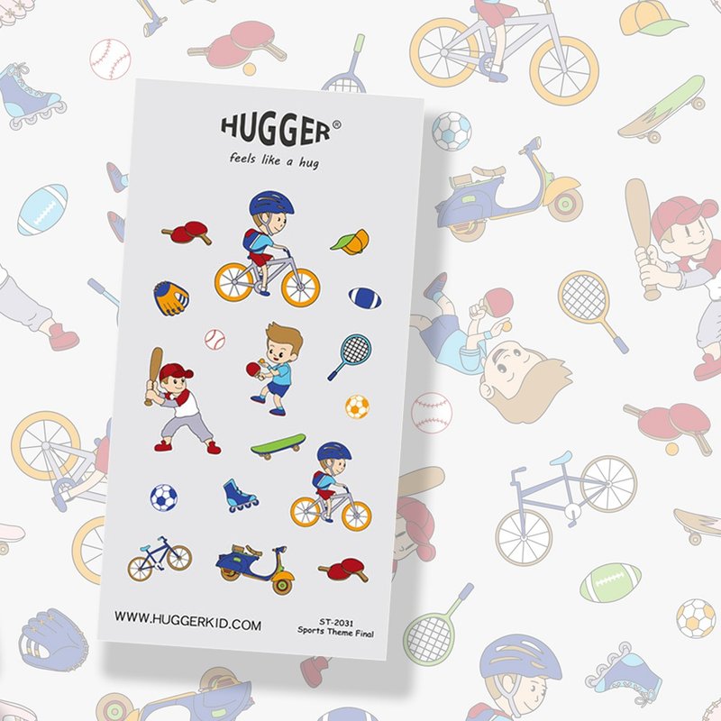 HUGGER 割型贴纸 图样-户外运动棒球 乒乓 脚踏车 防水不干胶贴纸 - 贴纸 - 防水材质 灰色