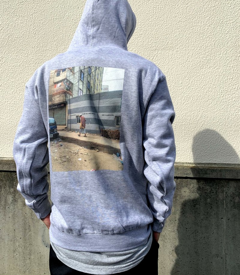 【Skilled Workers】孟加拉连帽 T恤 Bangladesh hoodie 灰色 - 中性连帽卫衣/T 恤 - 棉．麻 灰色