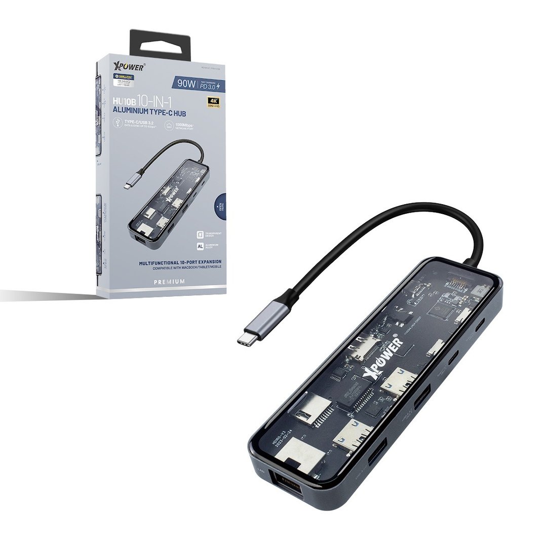 XPower HU10B 10合1 铝合金 Type-C Hub - 其他 - 其他金属 灰色