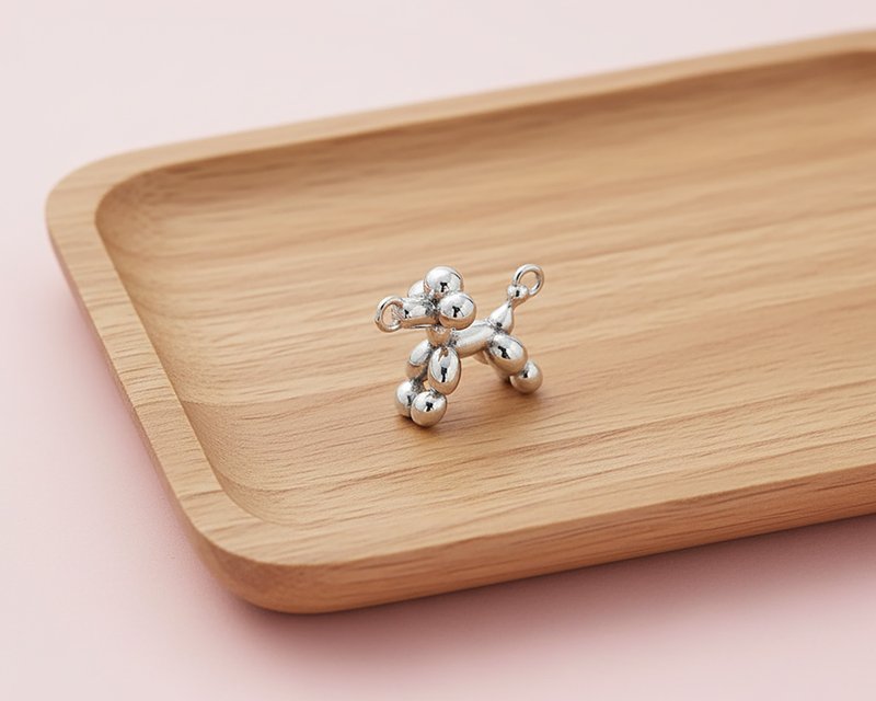 气球贵宾双吊款项链 镜面原色 不锈钢 抗过敏 台湾制造 - 项链 - 不锈钢 银色