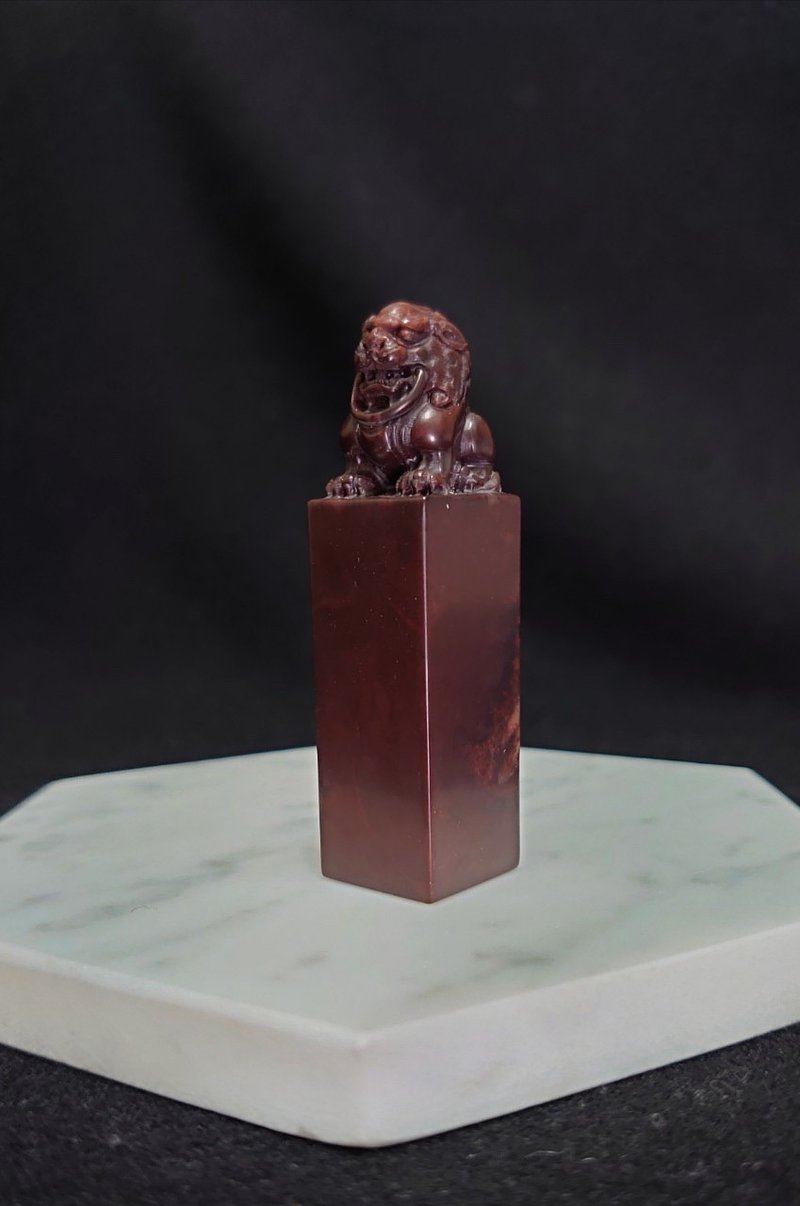 【木星】青田红木冻兽钮 篆刻 印鉴 - 印章/印台 - 石头 黑色