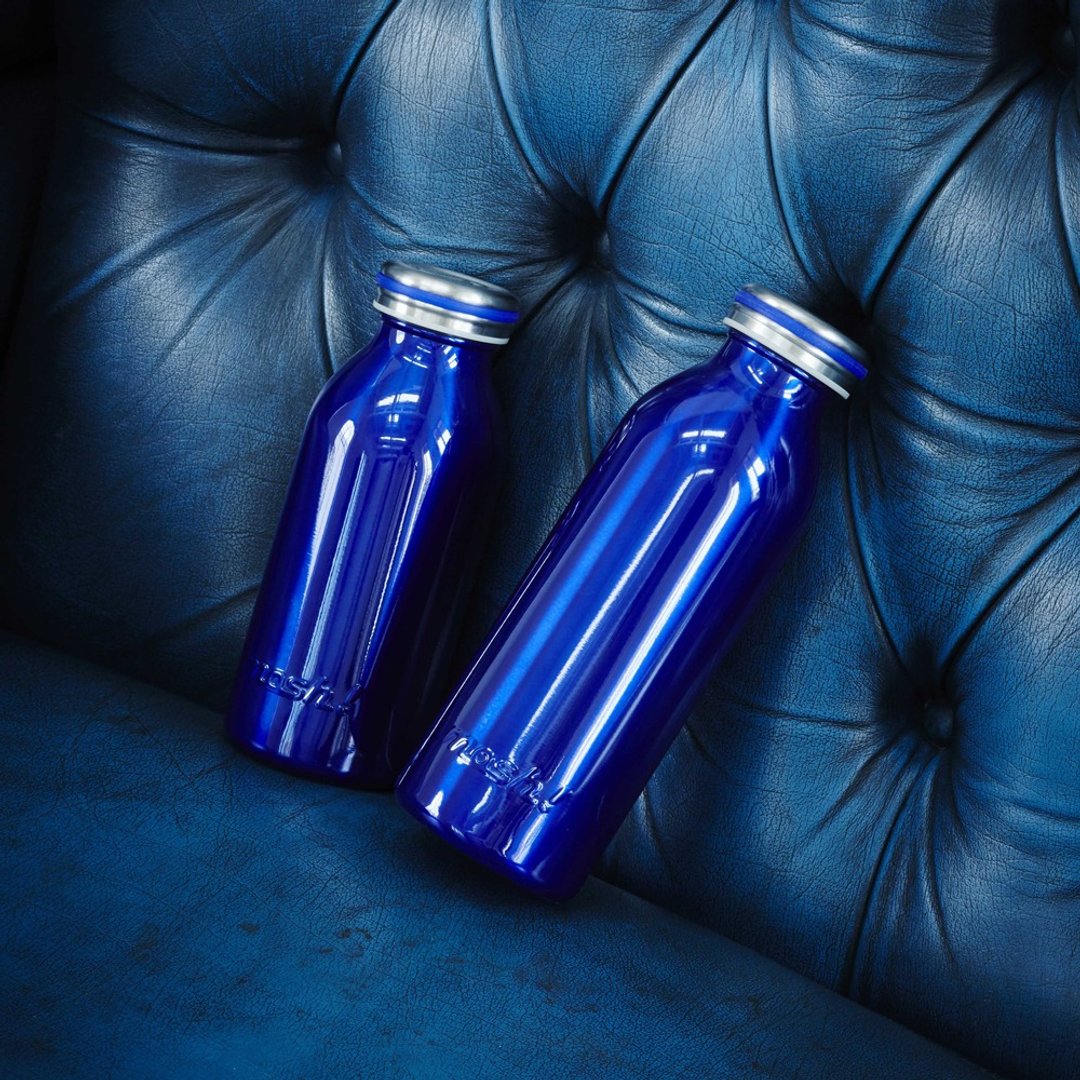 【感恩年中庆】日本Mosh! 金属时尚牛奶系保温保冷瓶-450ml (海军 - 保温瓶/保温杯 - 不锈钢 蓝色