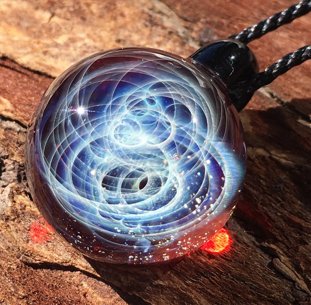 boroccus 银河星云立体花样抗热玻璃吊坠 - 项链 - 玻璃 多色