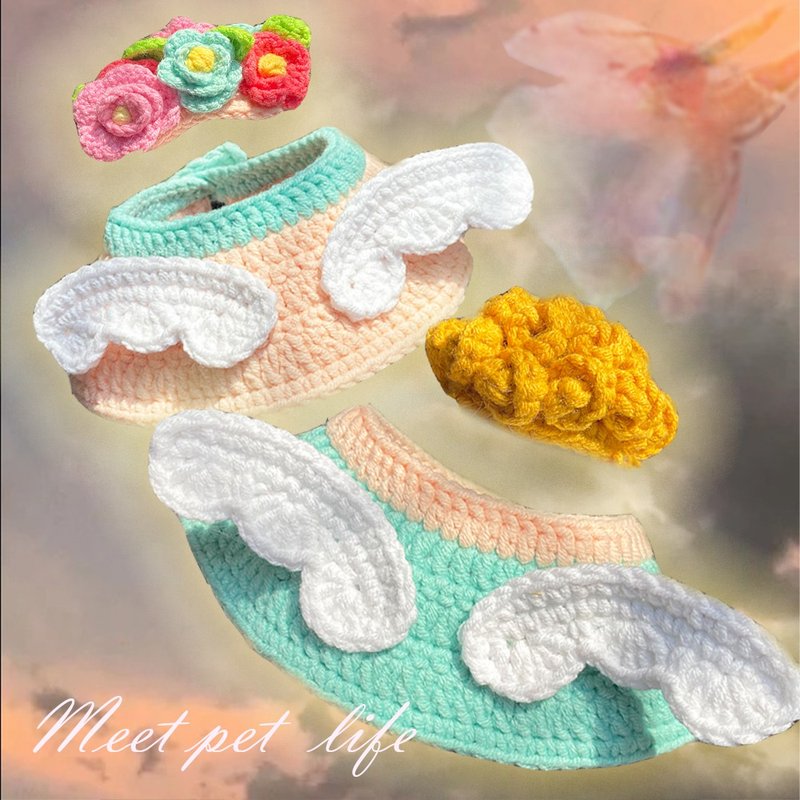 爱神系列|宠物领巾套装 狗猫领巾 邱比特 女神 狗猫领巾 狗猫帽子 - 其他 - 棉．麻 