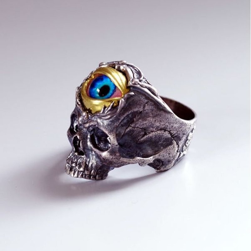 Glare skullring by GRYPHON - 戒指 - 纯银 银色