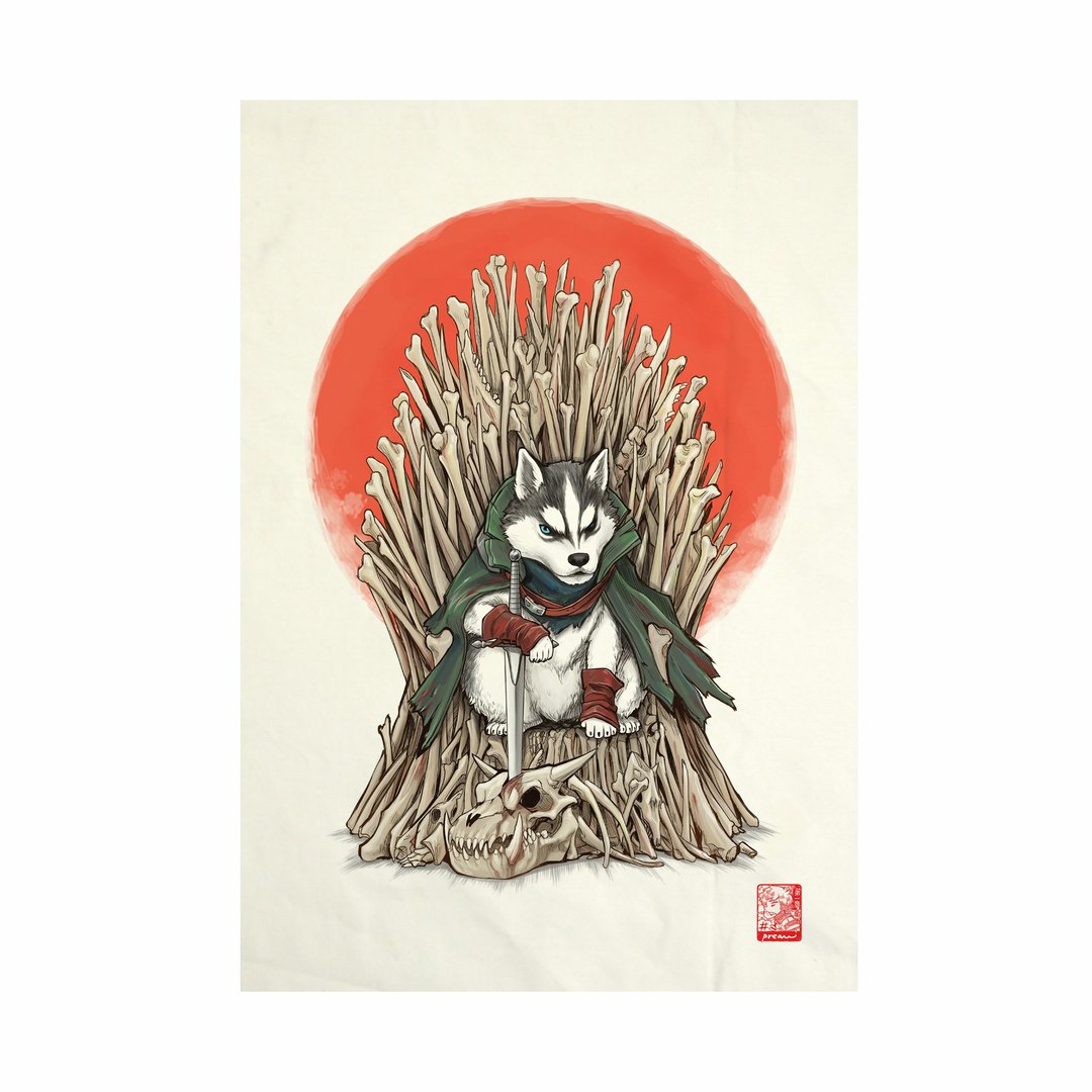 Dog of throne Fabric Art  Canvas No frame - 其他 - 棉 白色