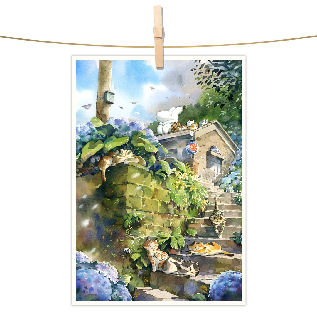 afu水彩插画明信片 - 夏日记忆 - 卡片/明信片 - 纸 多色
