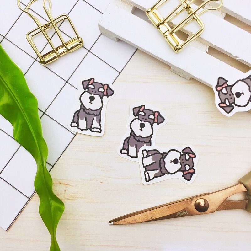 单张买 /哥是雪纳瑞 /雾面手绘贴纸 - 贴纸 - 纸 黄色