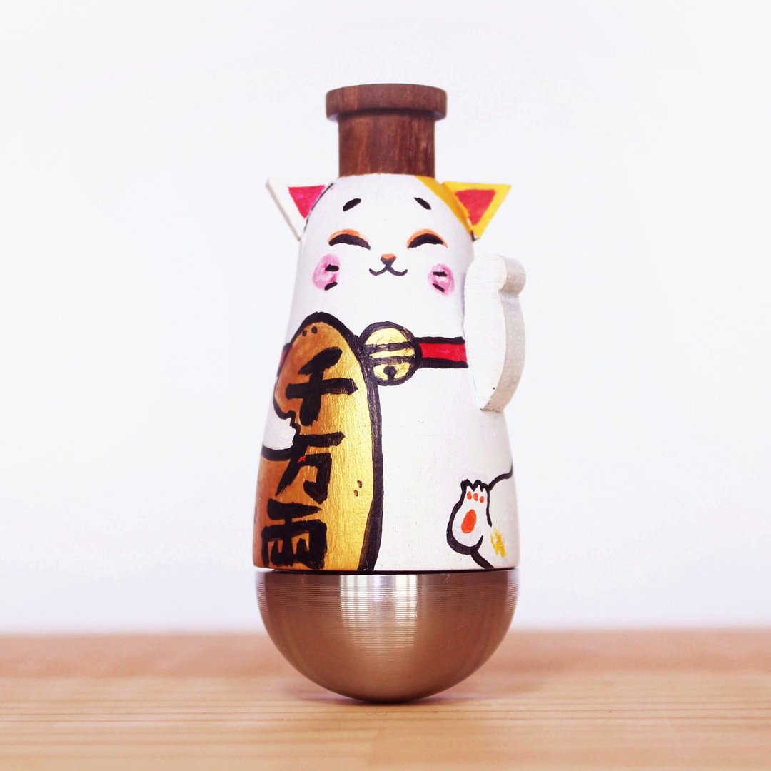 闻森笛 – 小玉招财猫 卡祖笛 KAZOO 公仔 - 吉他/乐器 - 木头 白色