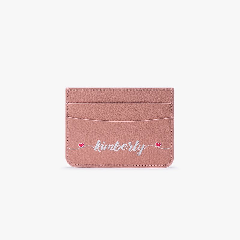 俏皮姓名 卡夹 蜜荔粉 定制化卡套 - (订制名字) - 皮夹/钱包 - 真皮 