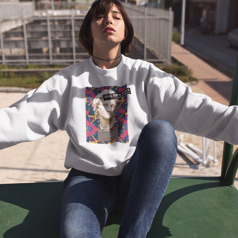 【亚历山大确认眼神中】KUSO恶搞加绒大学棉TEE 五个尺寸 - 中性连帽卫衣/T 恤 - 棉．麻 多色