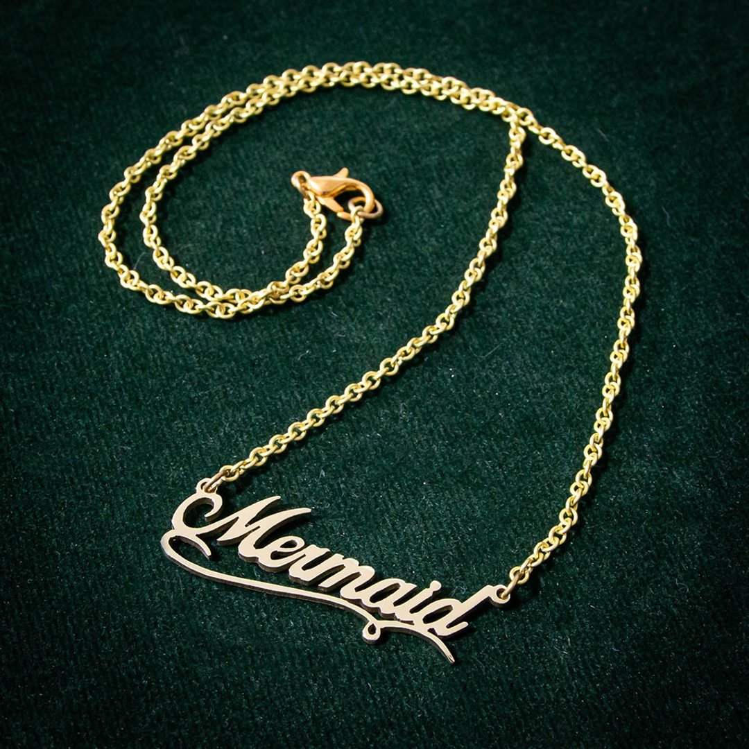 Made to order - Customize name necklace hand writhing style - 项链 - 铜/黄铜 银色