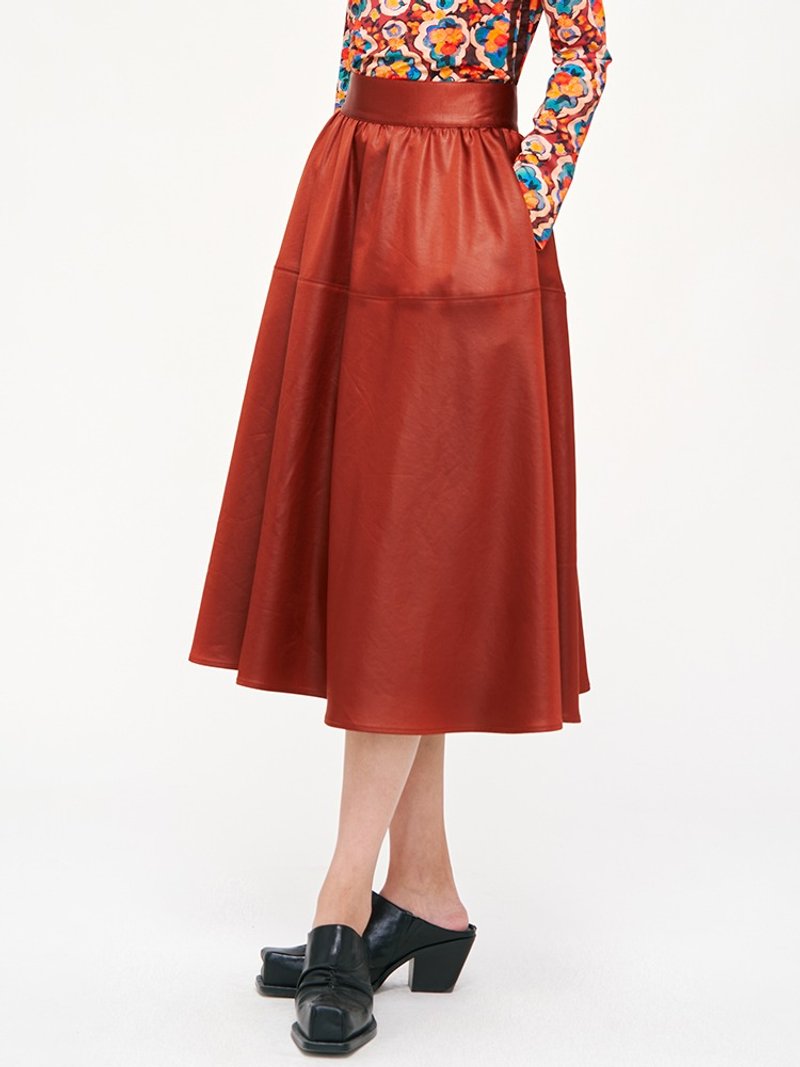 【拼接】新中式复古中国风 纯色中长款半身裙 - 裙子 - 其他材质 多色