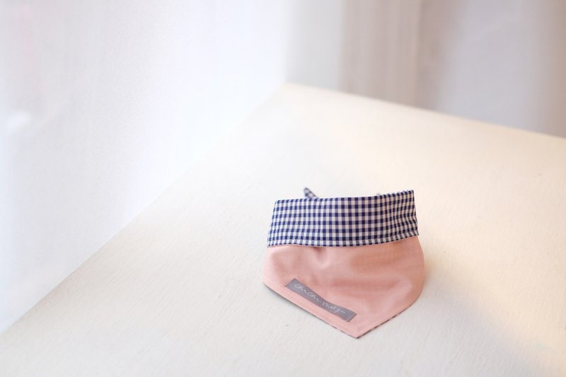 chacha.metyou / 粉红鲑鱼格格领巾 / 狗狗喵喵毛小孩 - 项圈/牵绳 - 棉．麻 粉红色