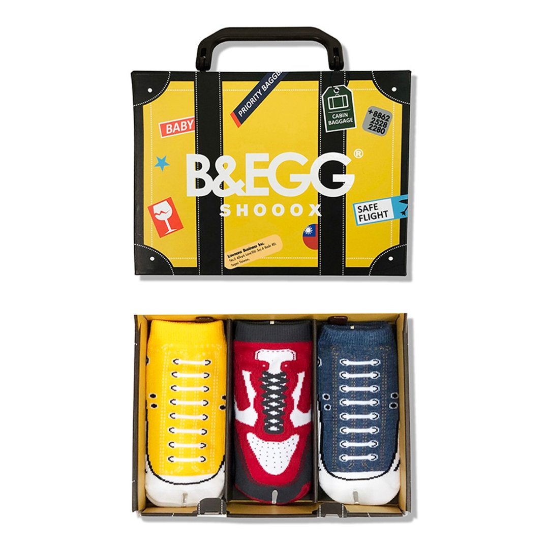 送礼首选【SOCKS鞋型袜】童袜3入礼盒组Yellow│童袜 | 新生弥月 - 满月礼盒 - 其他材质 