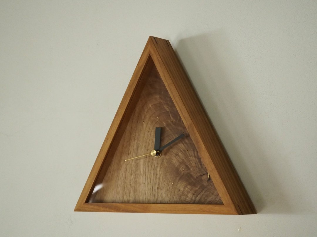 TRIANGLE CLOCK 木头时钟 摆设/壁挂两用 No.13 - 时钟/闹钟 - 木头 咖啡色