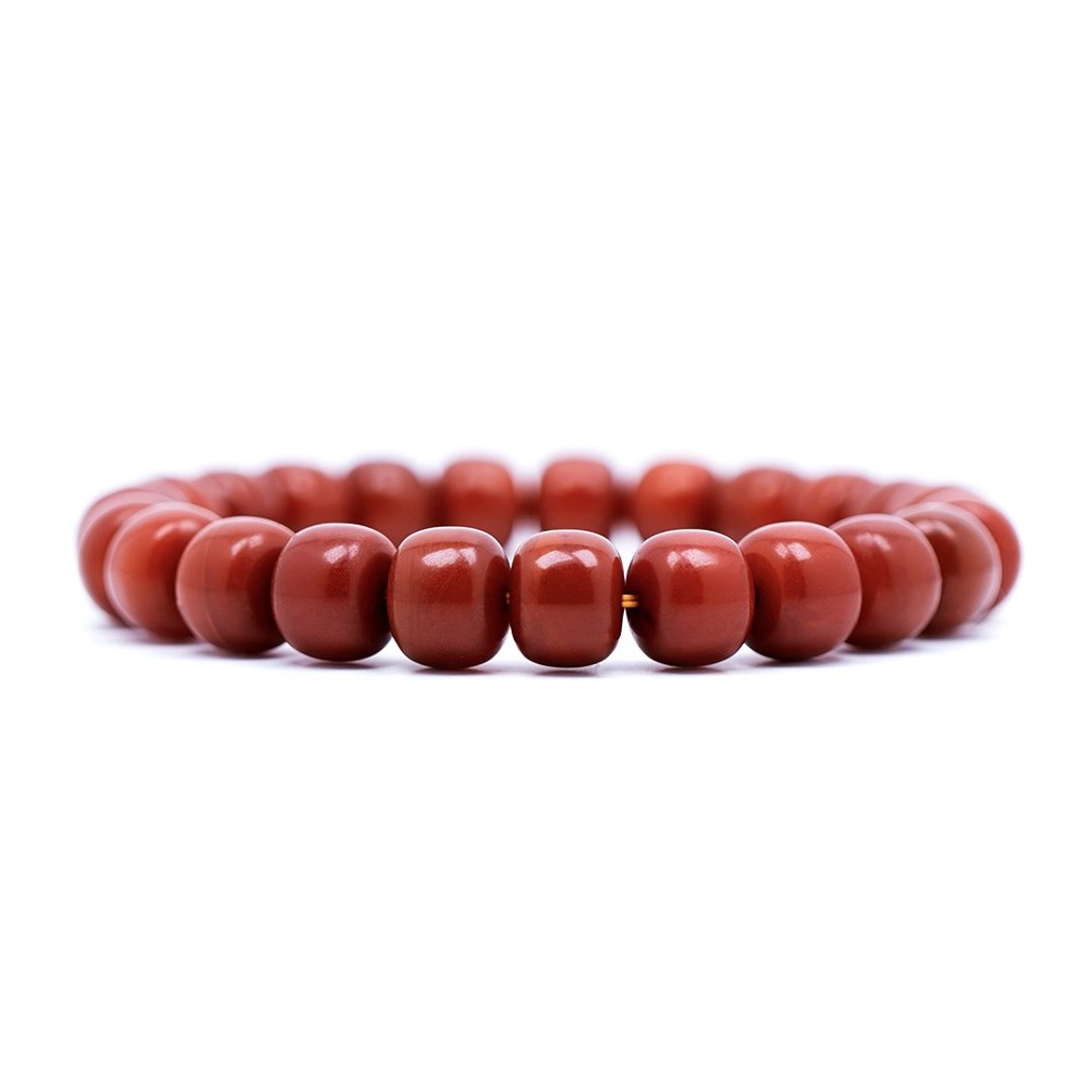 【正佳珠宝】老蜜蜡琥珀 胭脂红 苹果老形珠 老蜜蜡手珠 - 手链/手环 - 半宝石 多色
