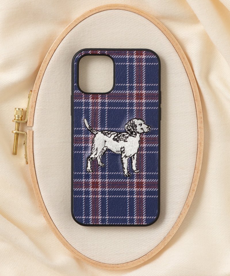 立體刺繡手機殼 iPhone 12/12pro PBAT PU合成皮革 狗狗x海军蓝 - 手机壳/手机套 - 聚酯纤维 多色