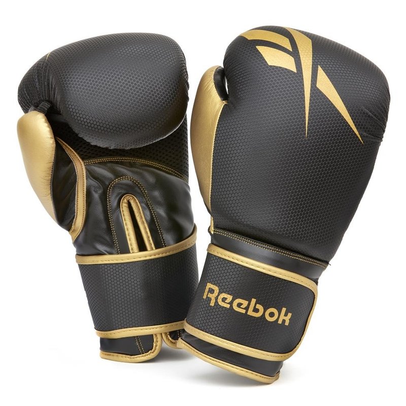 【Reebok】Boxing Gloves 拳击战斗手套 - Gold/Black - 运动/健身用品 - 聚酯纤维 黑色
