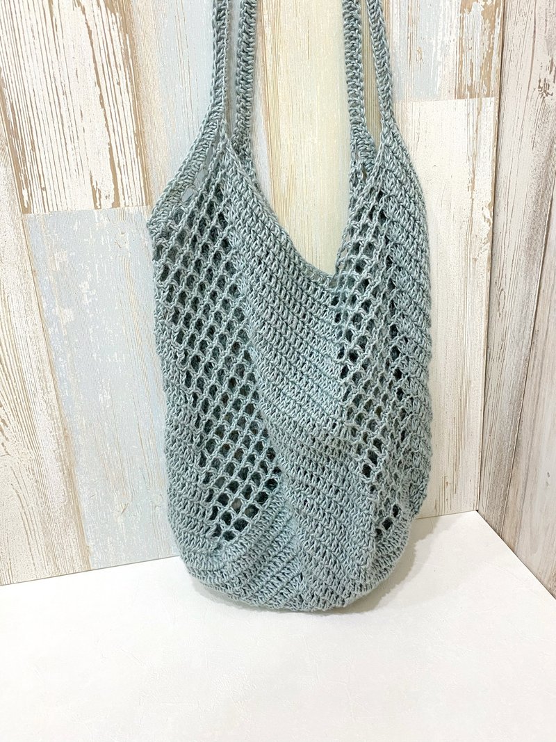 岁月静好苎麻丝编织包/爱琴海蓝 - 侧背包/斜挎包 - 棉．麻 透明