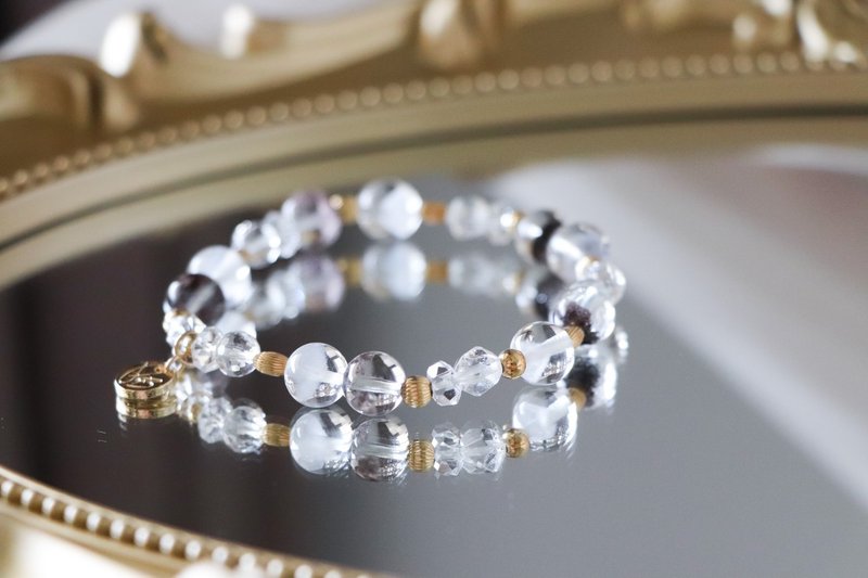 金字塔白幽灵手链原矿设计 /  光合 - 白幽灵-红幽灵 - 手链/手环 - 水晶 