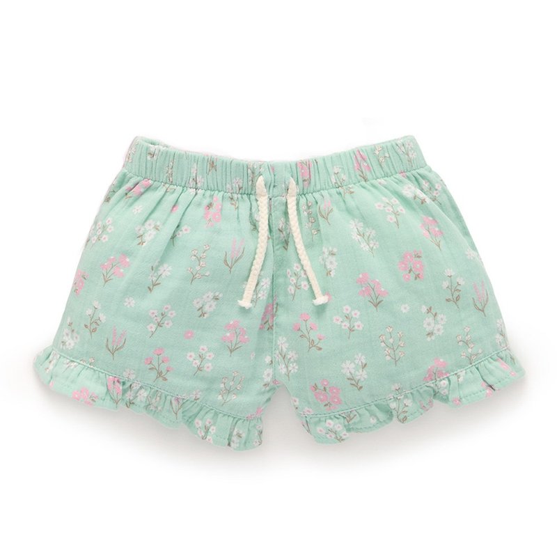 澳洲Purebaby有机棉女童装短裤12M-3T 粉绿花卉 - 童装裤 - 棉．麻 