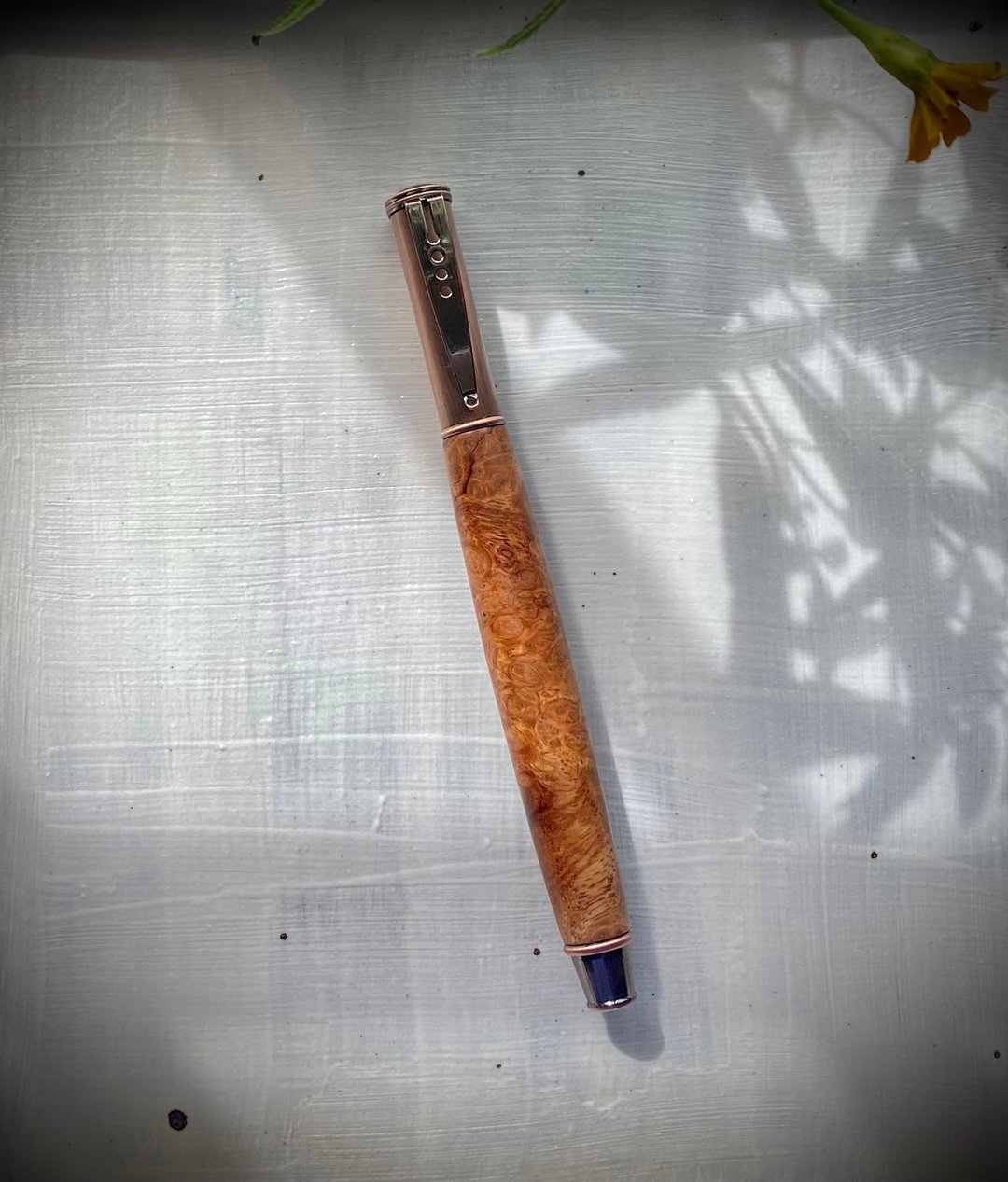 缅甸花梨树瘤料  钢珠笔(玫瑰金) - 钢珠笔 - 木头 