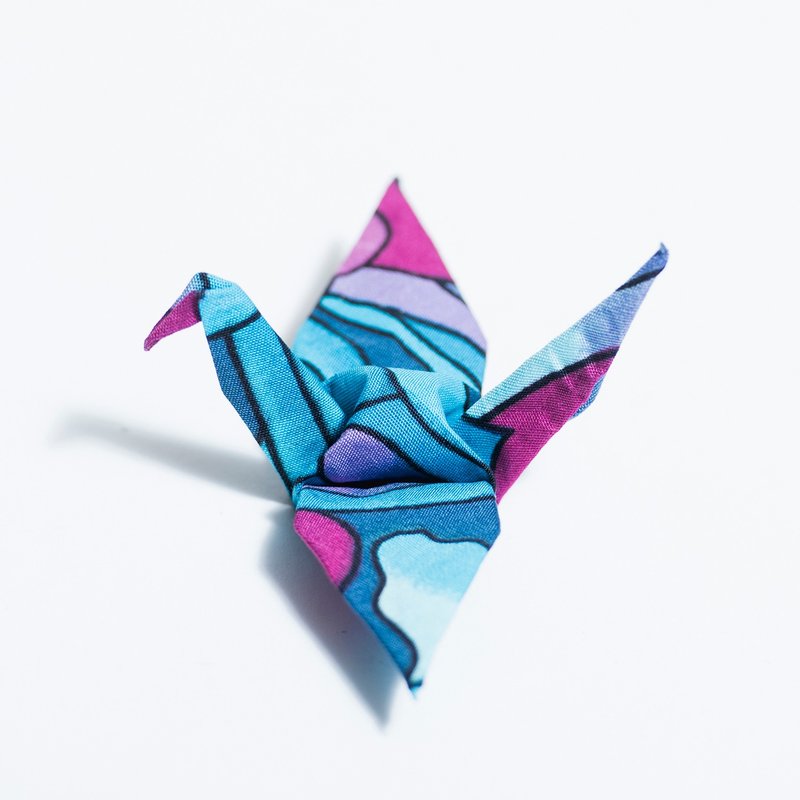 \鹤立独行/ 折纸别针_蓝紫花 - 胸针 - 其他材质 紫色