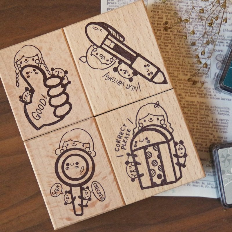 教师印章 / 教师的小工具 / 整套带走(四款各一) - 印章/印台 - 塑料 红色