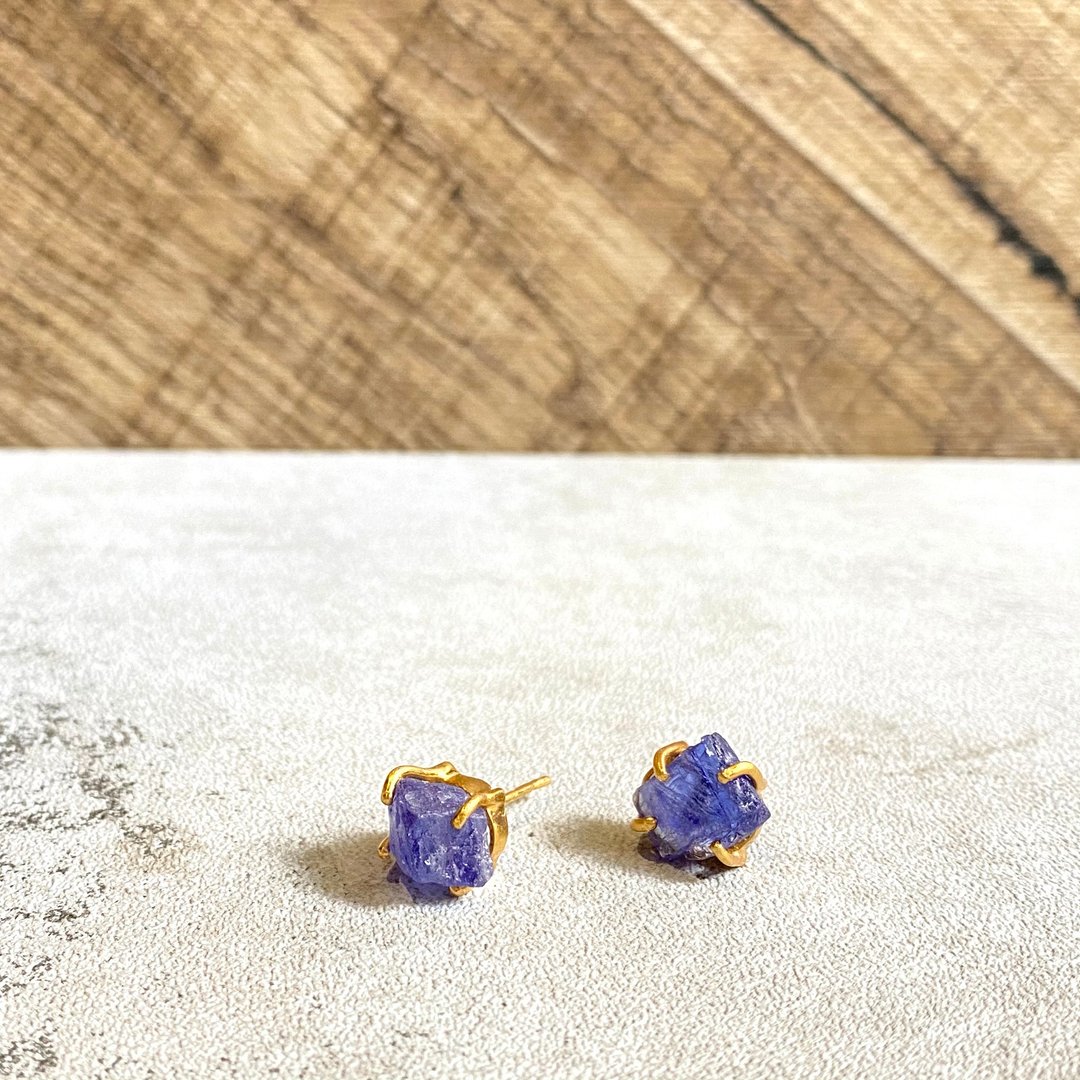 天然石 碧玺 电气石 tourmaline 天然原矿 西瓜石 紫水晶 - 耳环/耳夹 - 宝石 多色