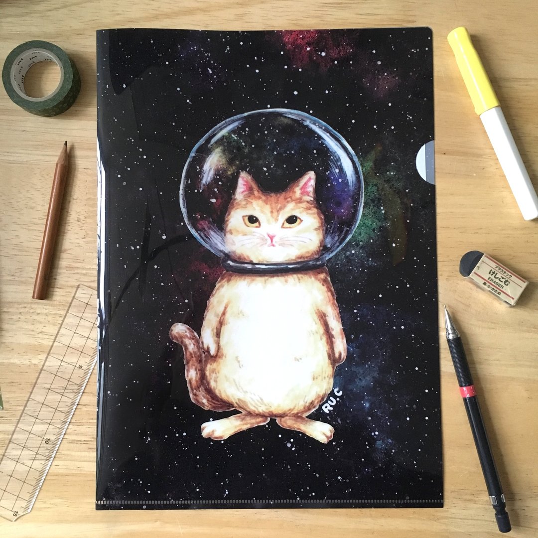 玻璃球猫 宇宙猫 文件夹 胶File/Folder - 文件夹/资料夹 - 塑料 多色