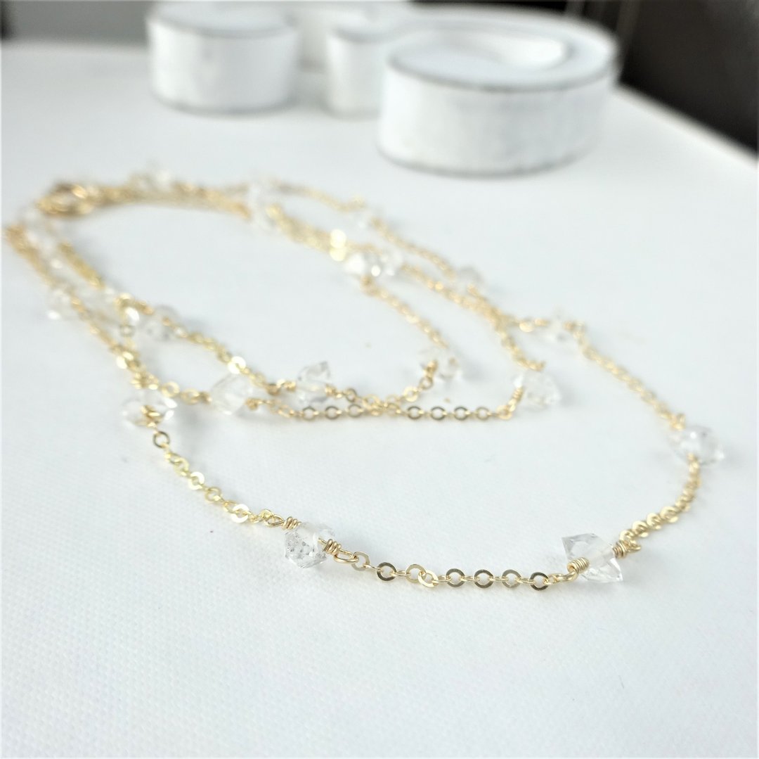 14kg*AAA Herkimerdiamond rough rock station necklace - 项链 - 宝石 透明