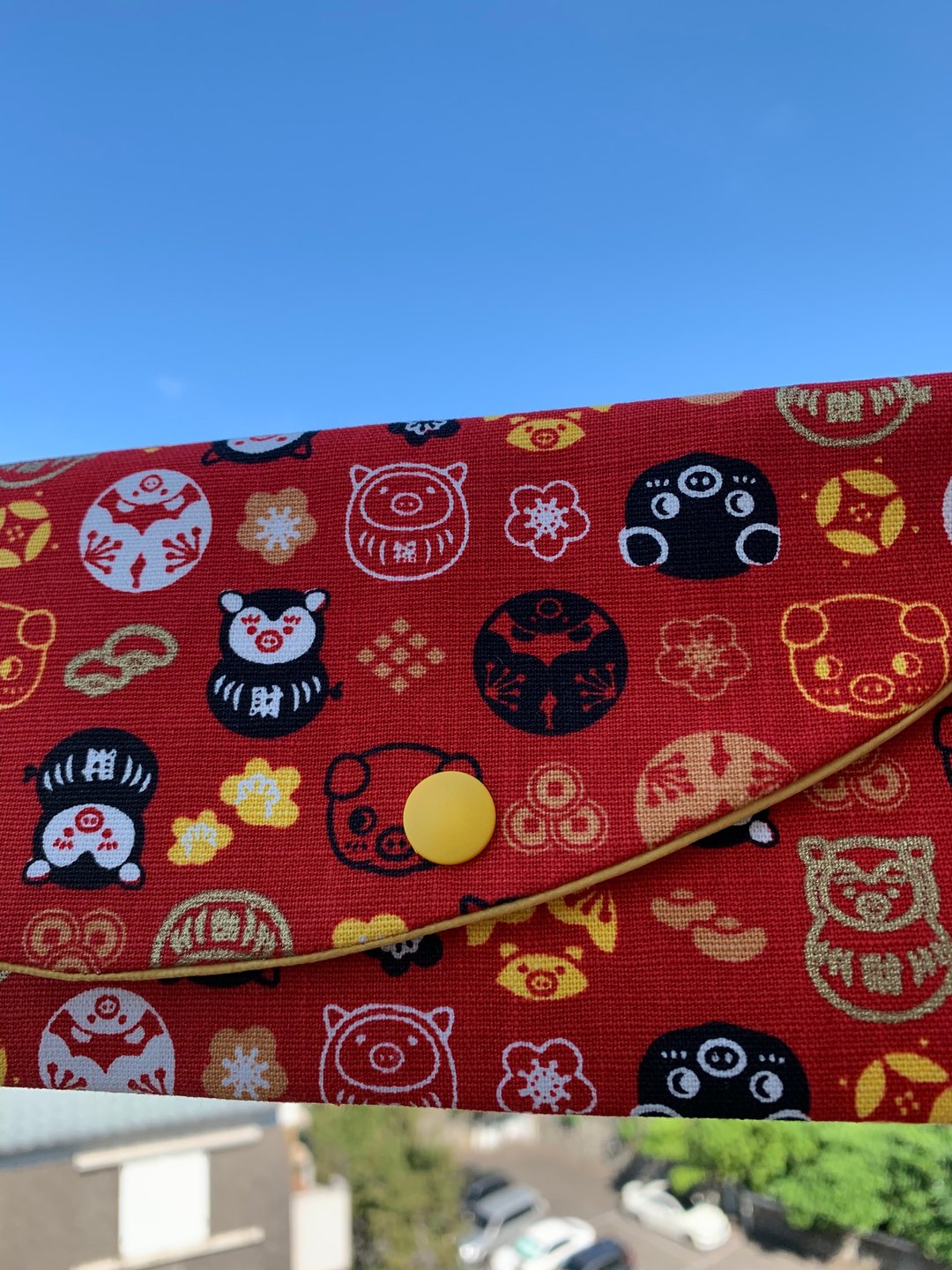 报喜小猪猪红包袋-红底 防水 婚礼  礼物  卫生棉收纳袋 存折袋 - 皮夹/钱包 - 棉 红色