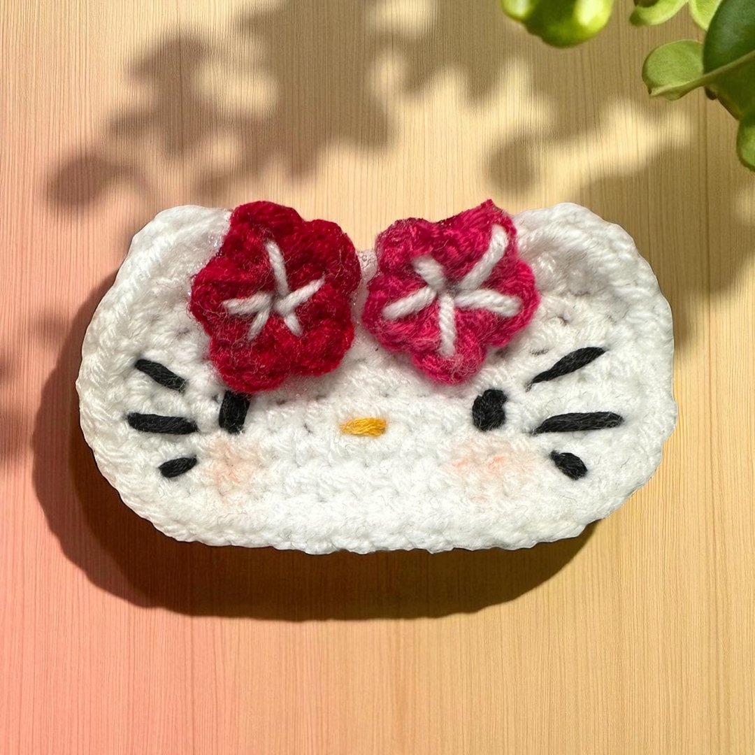 花花酱猫咪发夹 X 毛线手作发饰 X 小孩 儿童 成人 宠物适用 - 订制抱枕/饰品 - 其他材质 白色
